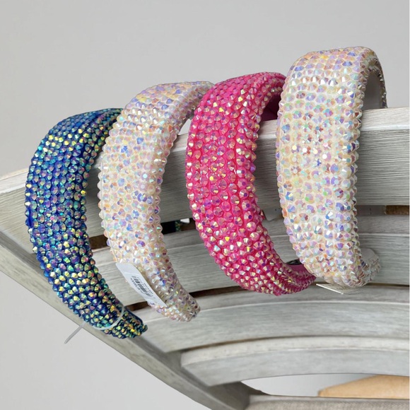 Headbands NWT, Crystal embellished, sold as group of 4, width 3/4”, - Picture 3 of 8